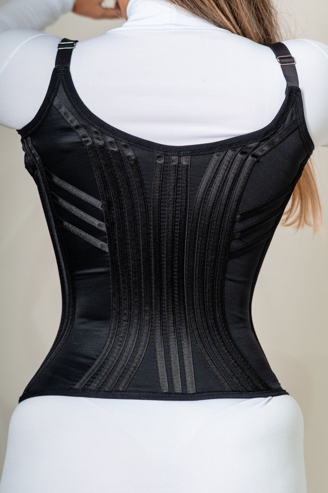 Cinta Modeladora Colete com Alças 33 Barbatanas 6 Níveis de Regulagem